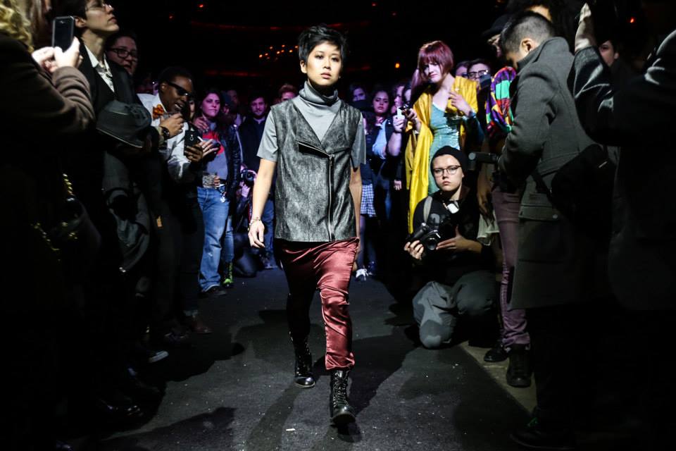 Model Tiffanie Young wearing Designer Angie Chuang
