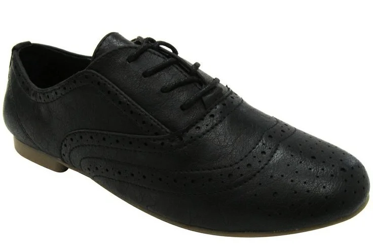 Madden Girl Tremor Black Vegan Oxford Shoes (CL), on sale for $29.40 at Alternative Outfitters