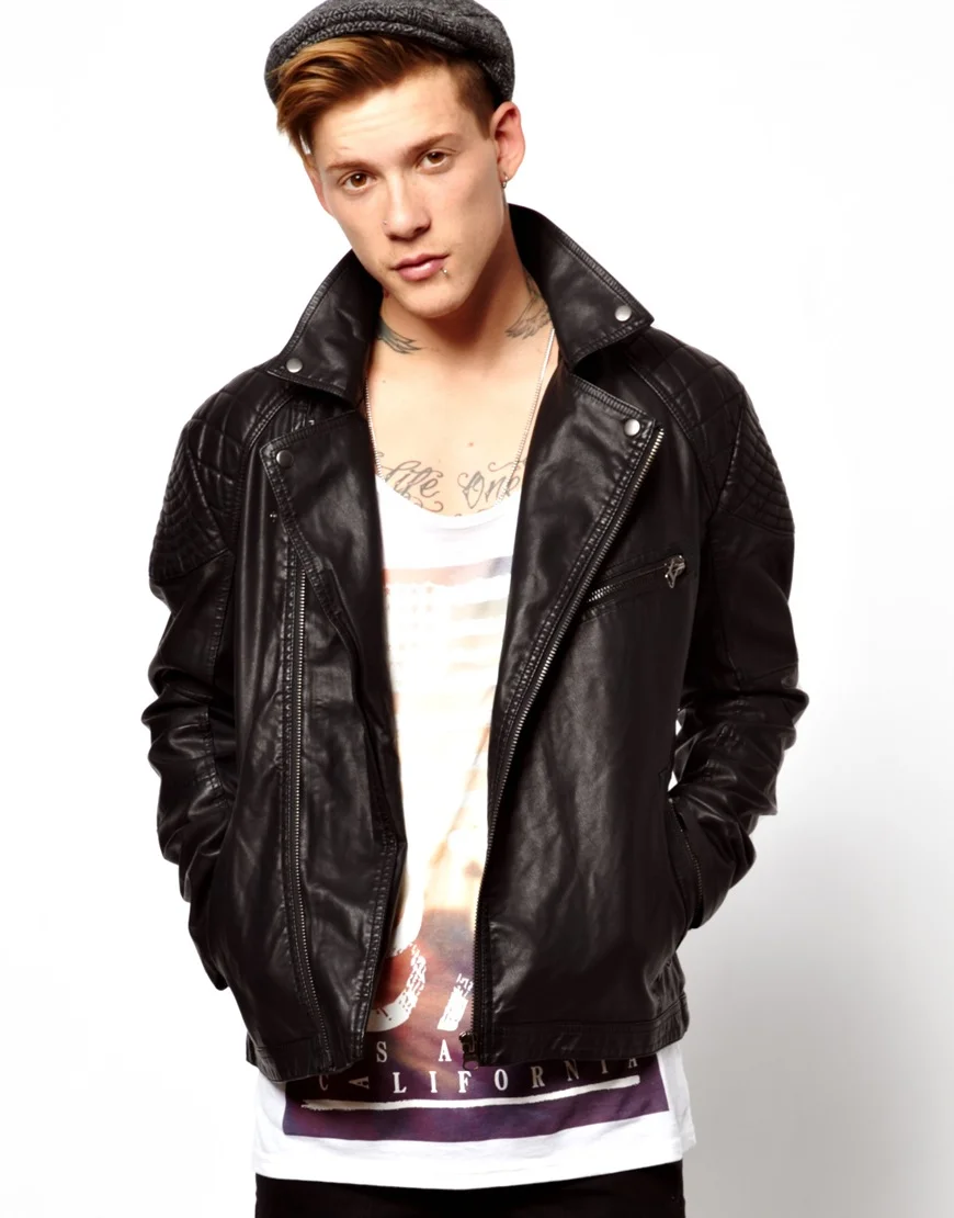 River Island Black PU Biker Jacket, $122 at ASOS