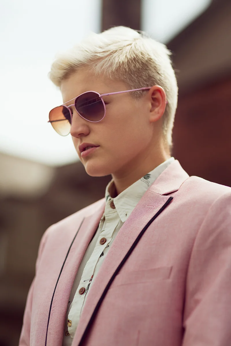 I love the soft subtlies of color in the outfit and the model's hair. | From: unknown