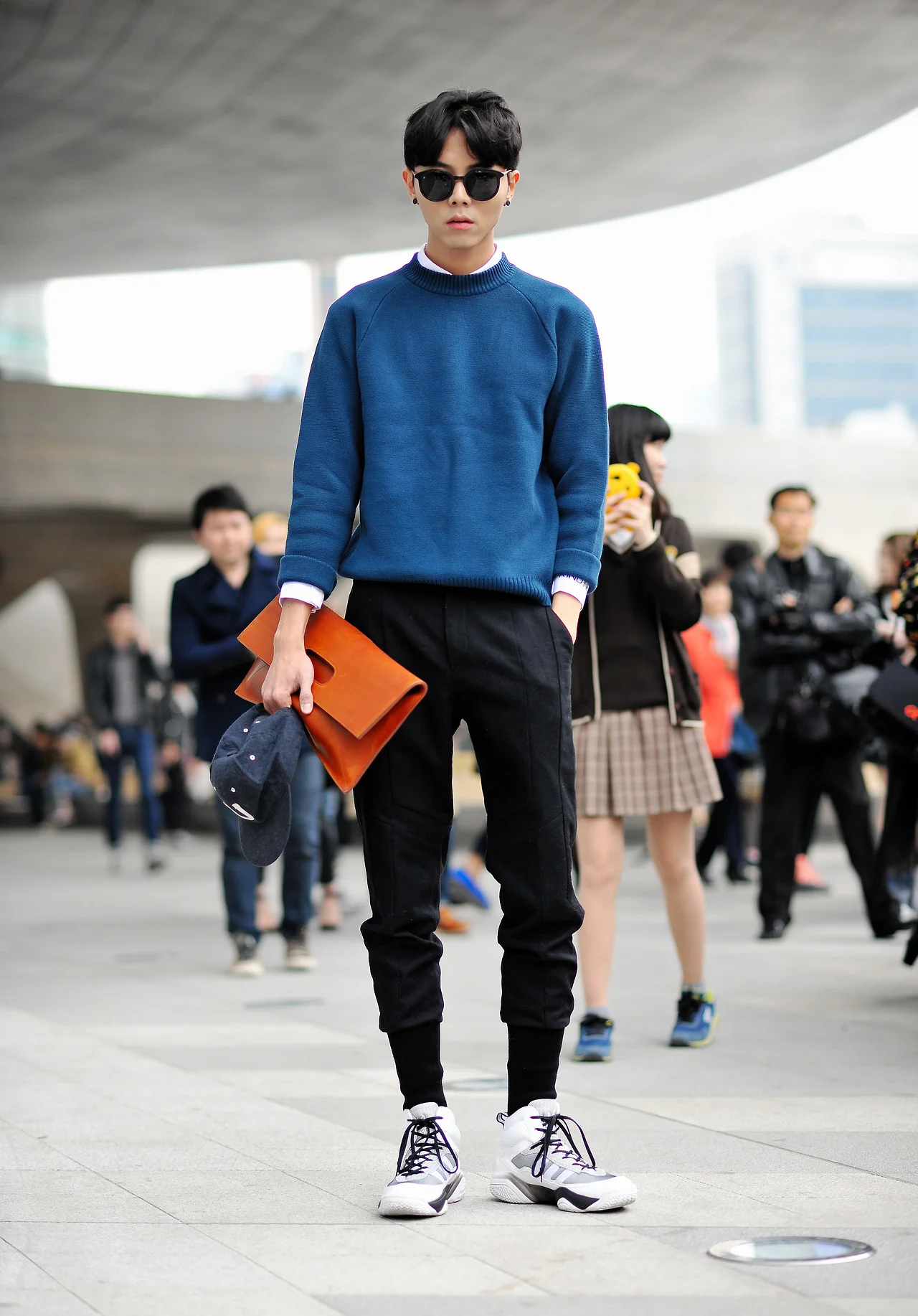 The man clutch combined with this streetwear style is everything I want. Joo Woo Jae photographed BY K.H.J | From: relation2013.tumblr.com