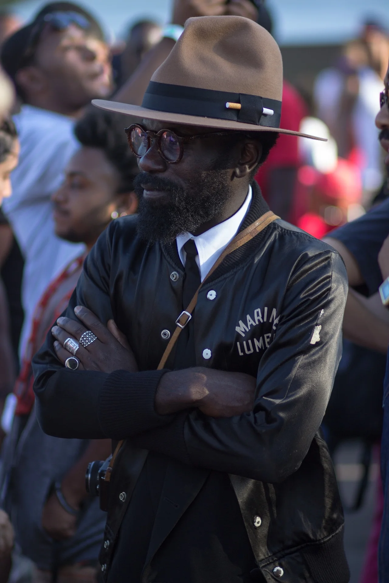 That hat. The vintage jacket. #slay | From: fyeahstreetwear.tumblr.com