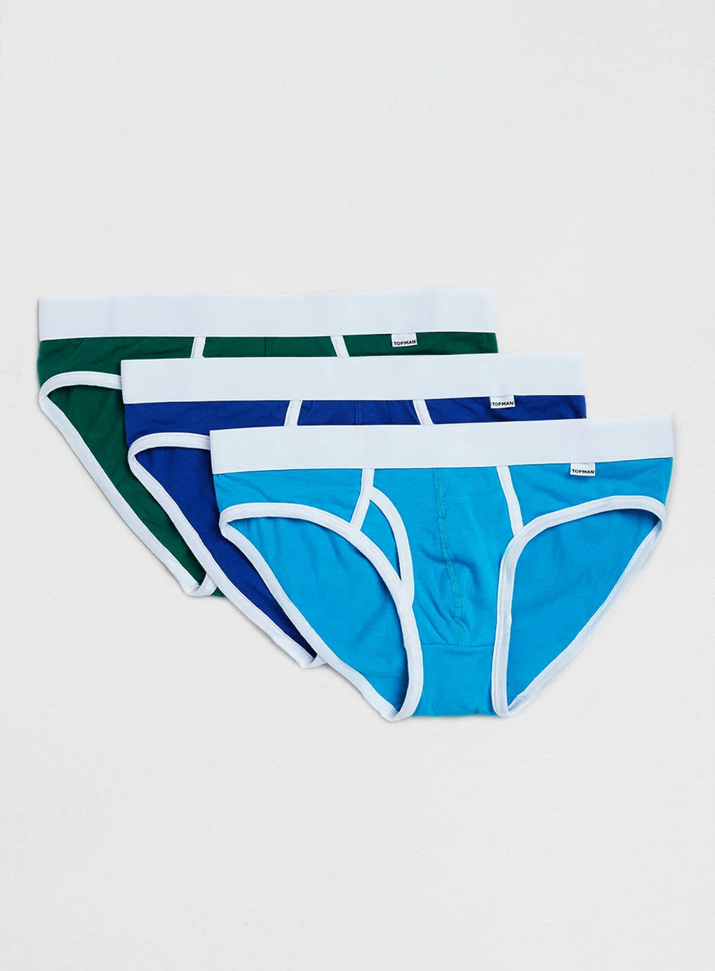 Topman BLUE/GREEN/LIGHT BLUE 3 PACK BRIEFS Was $25.00, now $15.00