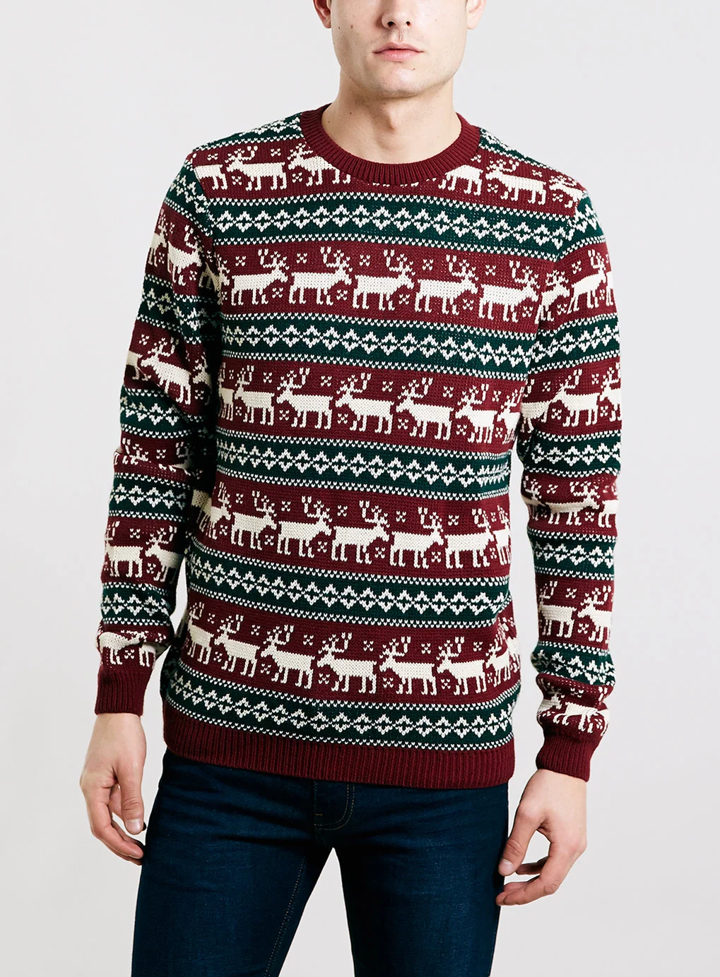Boxed Reindeer Crossing Christmas Sweater , was $55, now $44