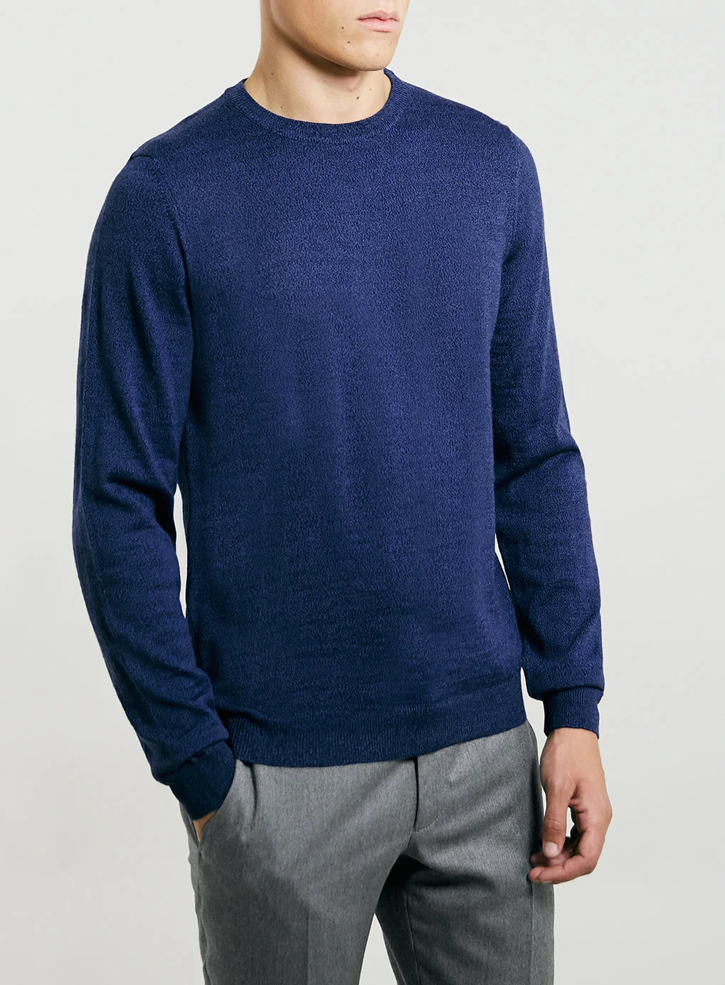 Blue/Black Merino Blend Twist Sweater , was $55, now $44