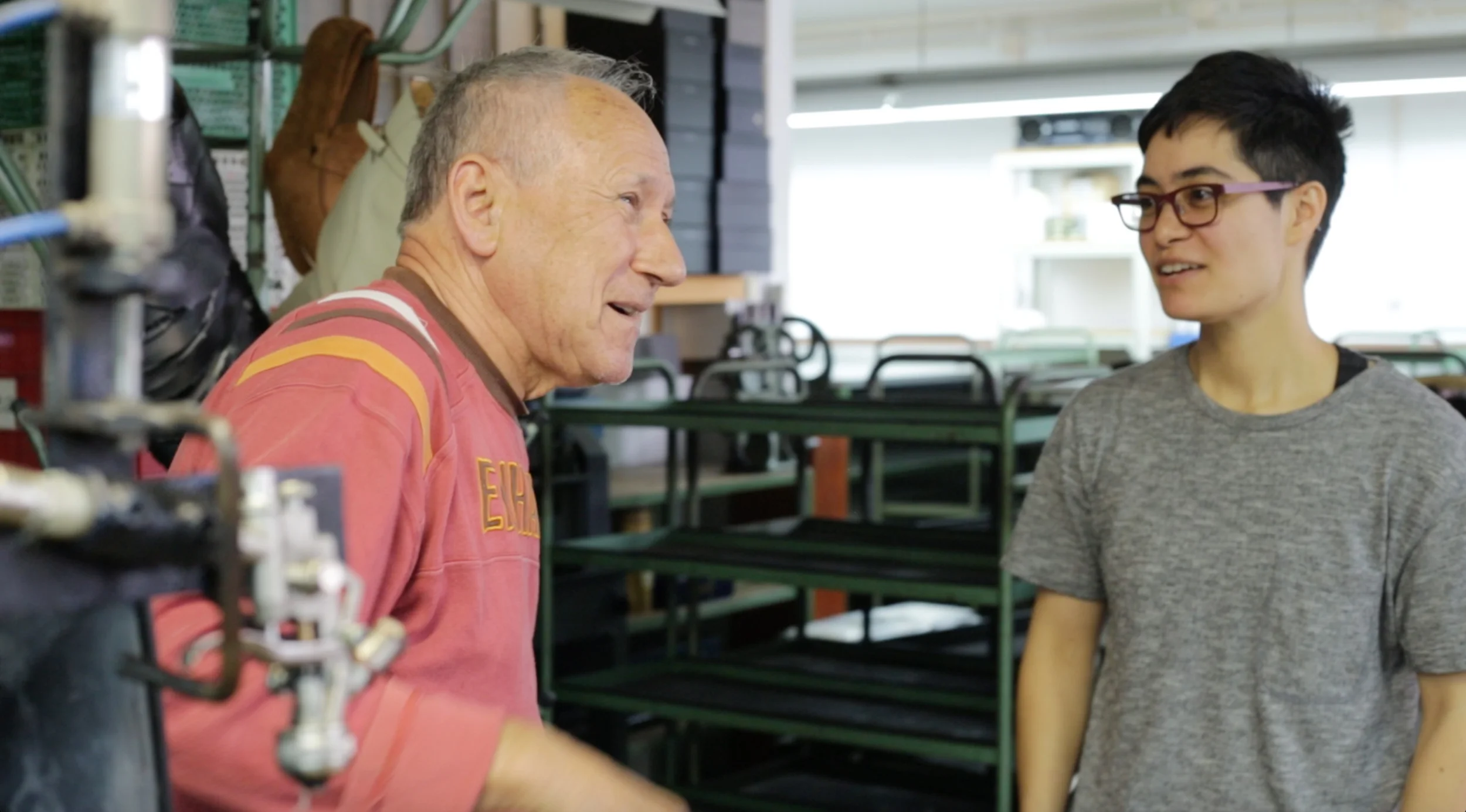 Sarah with Factory Owner