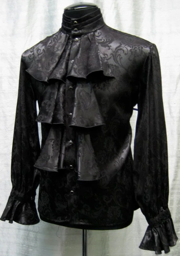 LOUIS XIV SHIRT - BLACK BROCADE $119.00 at shrinestore.com
