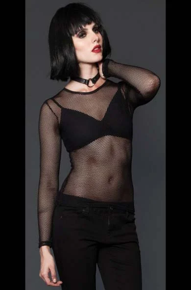 Fishnet Shirt in BLACK by Lip Service, $25.99 at www.angryyoungandpoor.com