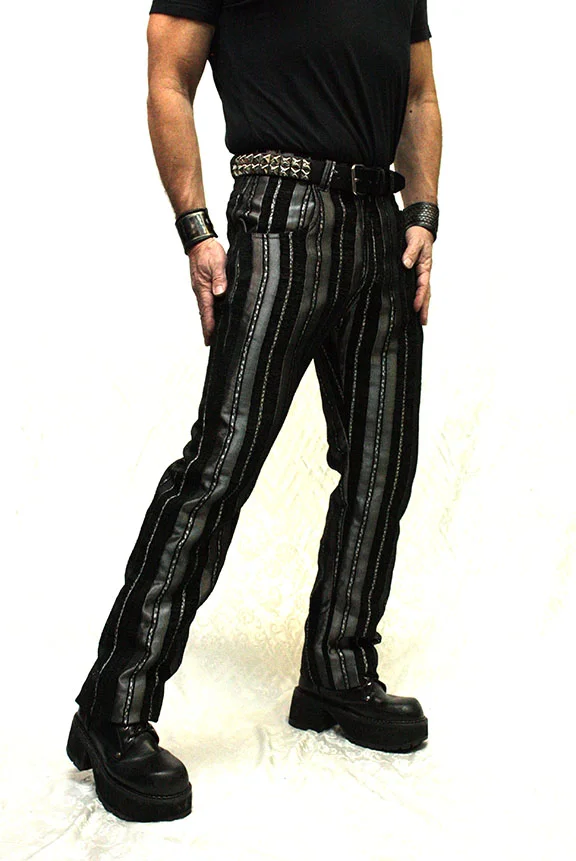 ICTORIAN STRIPED CARNY PANTS - SILVER/BLACK, $110.00 at hshrinestore.com