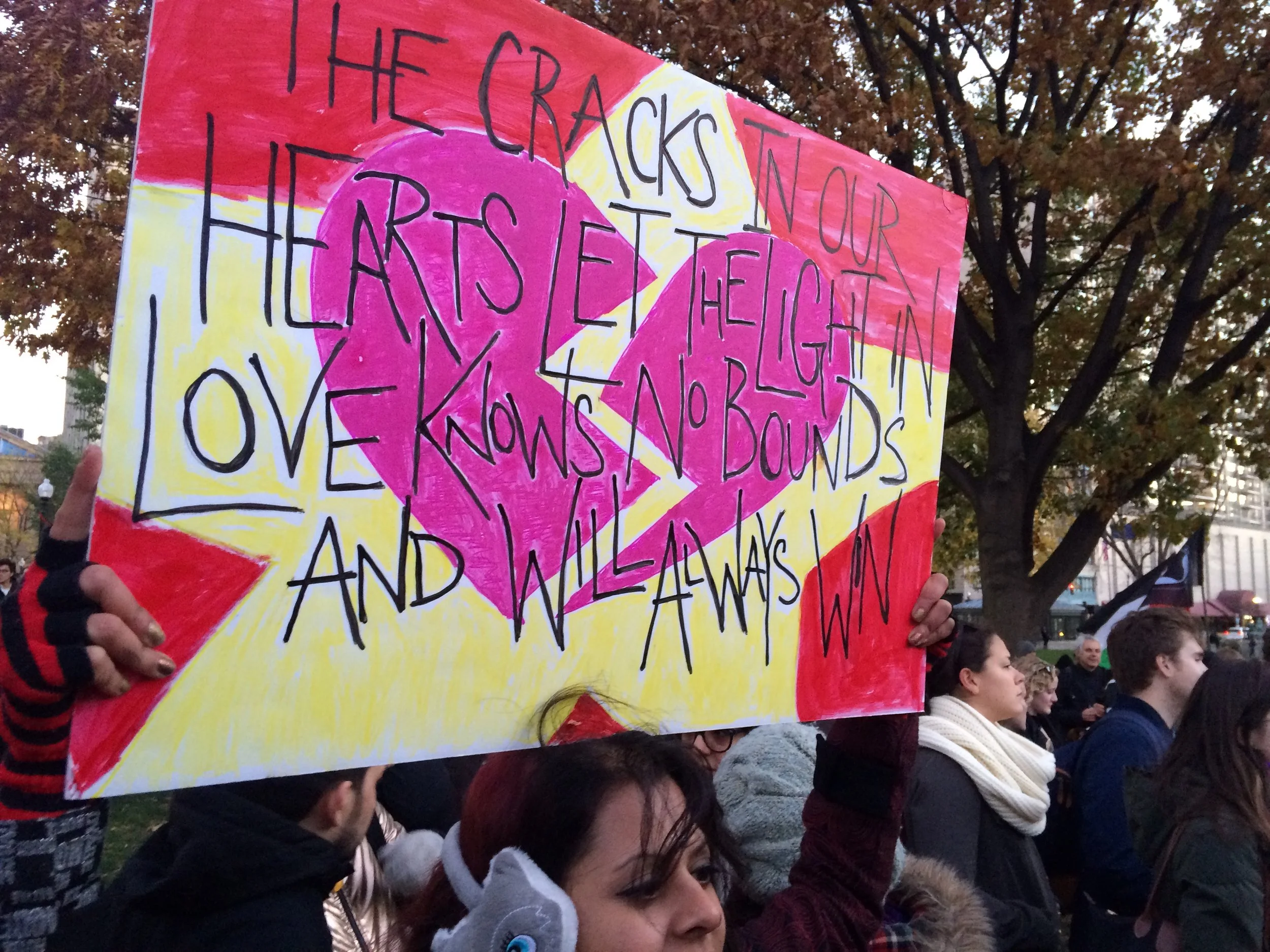The Cracks in our hearts let the light in. Love knows no bounds and will always win! - Sarah Rose
