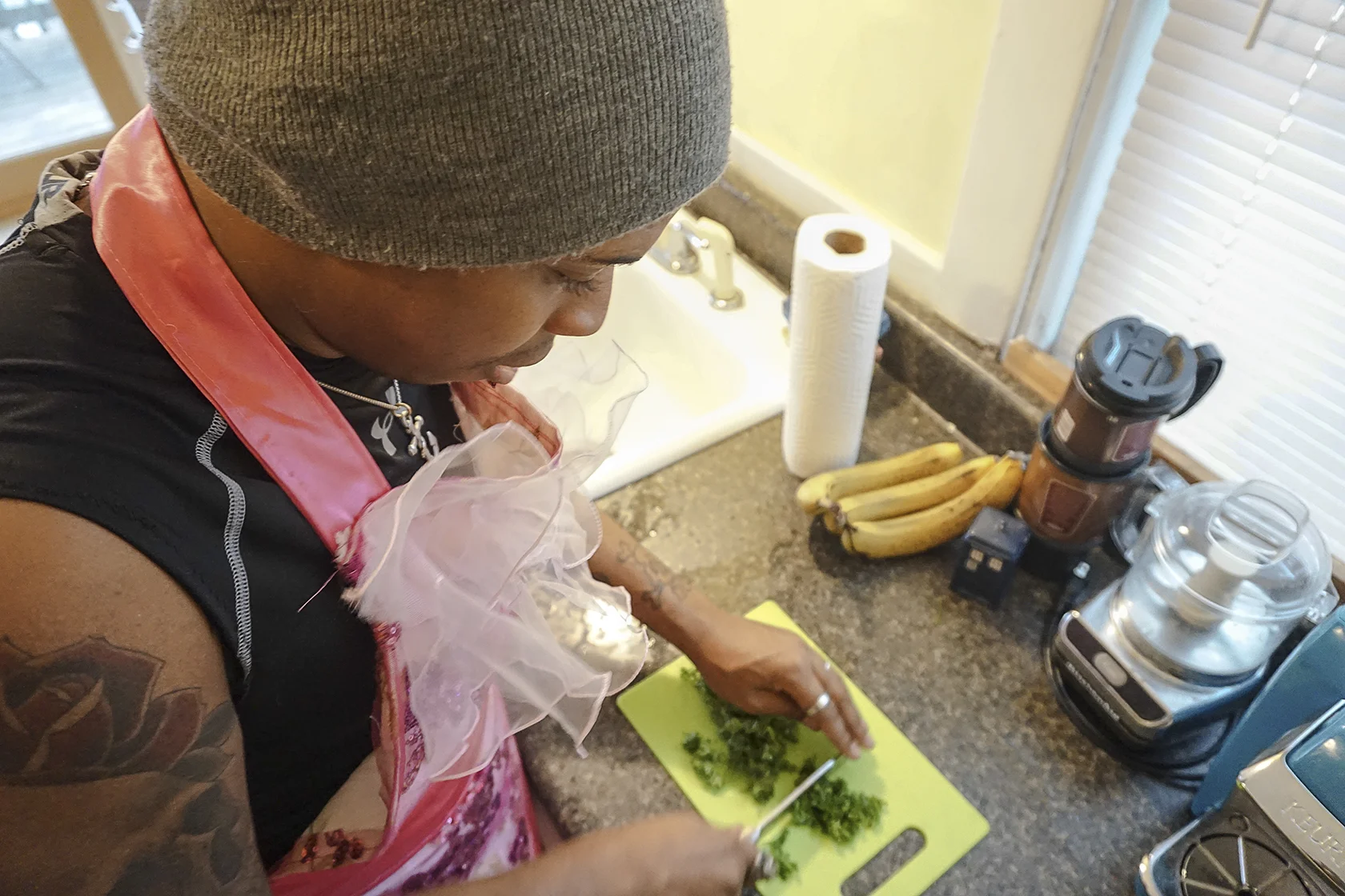 Karl Prepares a meal. Photo by Jaypix