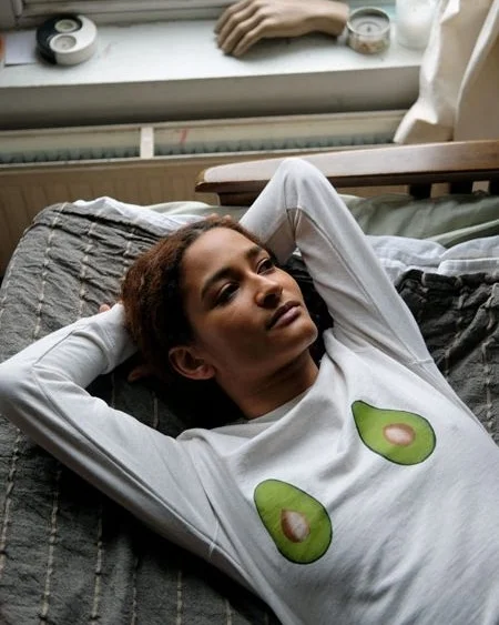 Organic Cotton Hand-Painted Double Avocado Sweatshirt