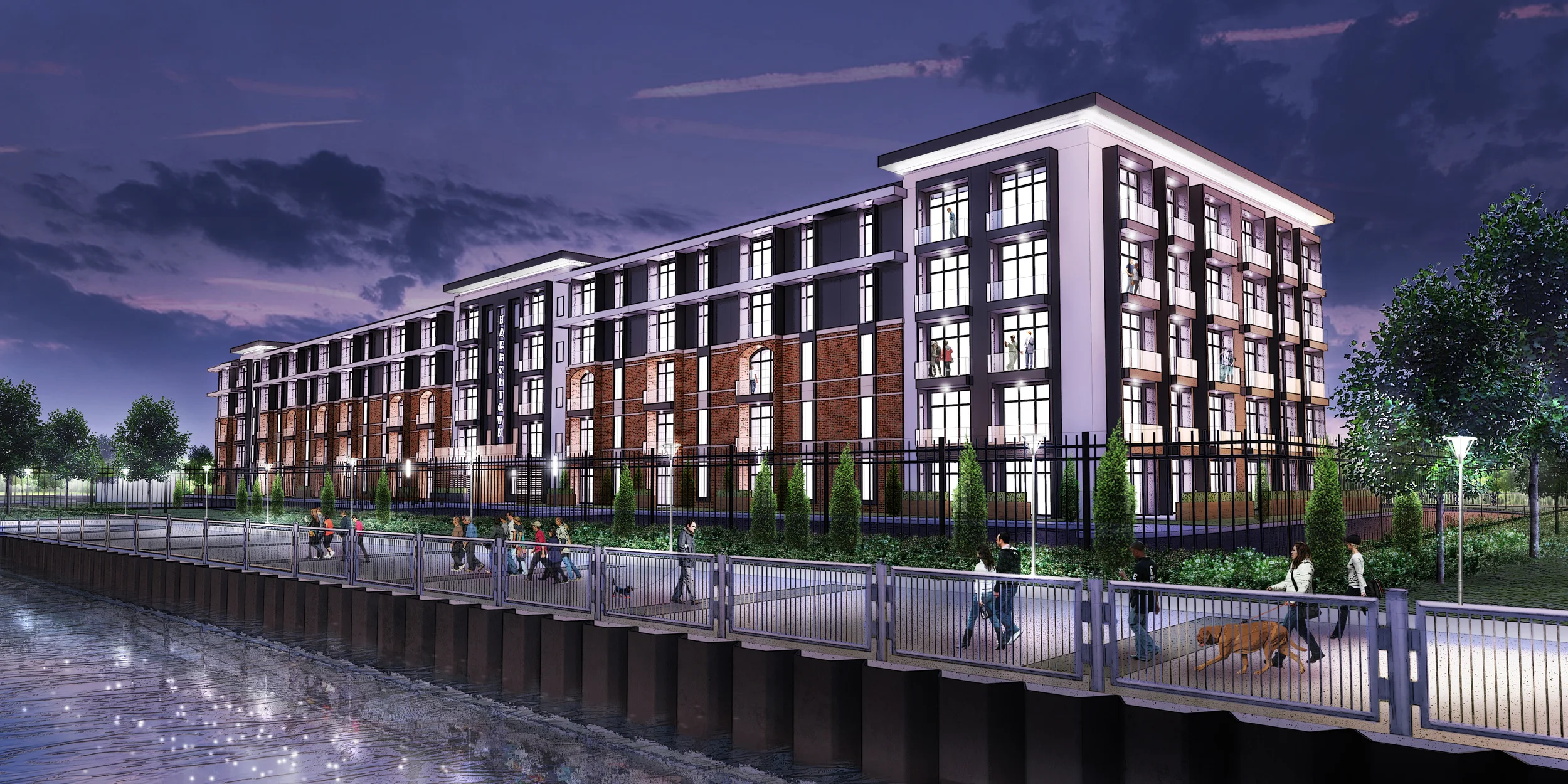 Conceptual design and rendering of exterior from the Detroit river