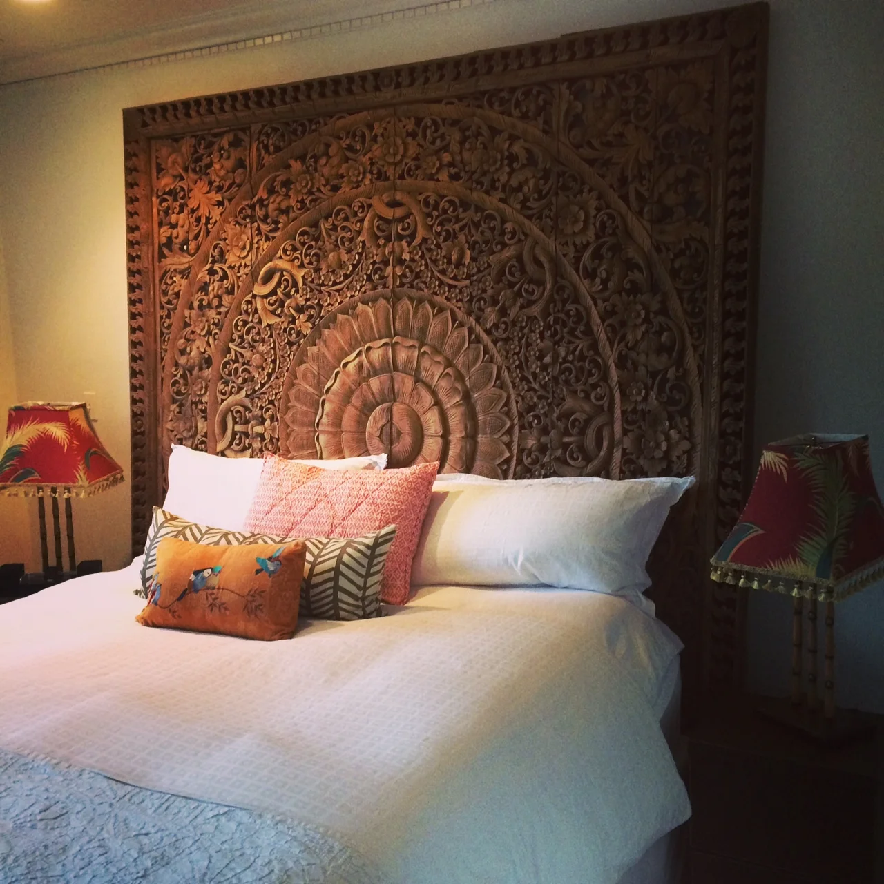 Thai 8'x8' teak wood carving, perfect for a king bed... 