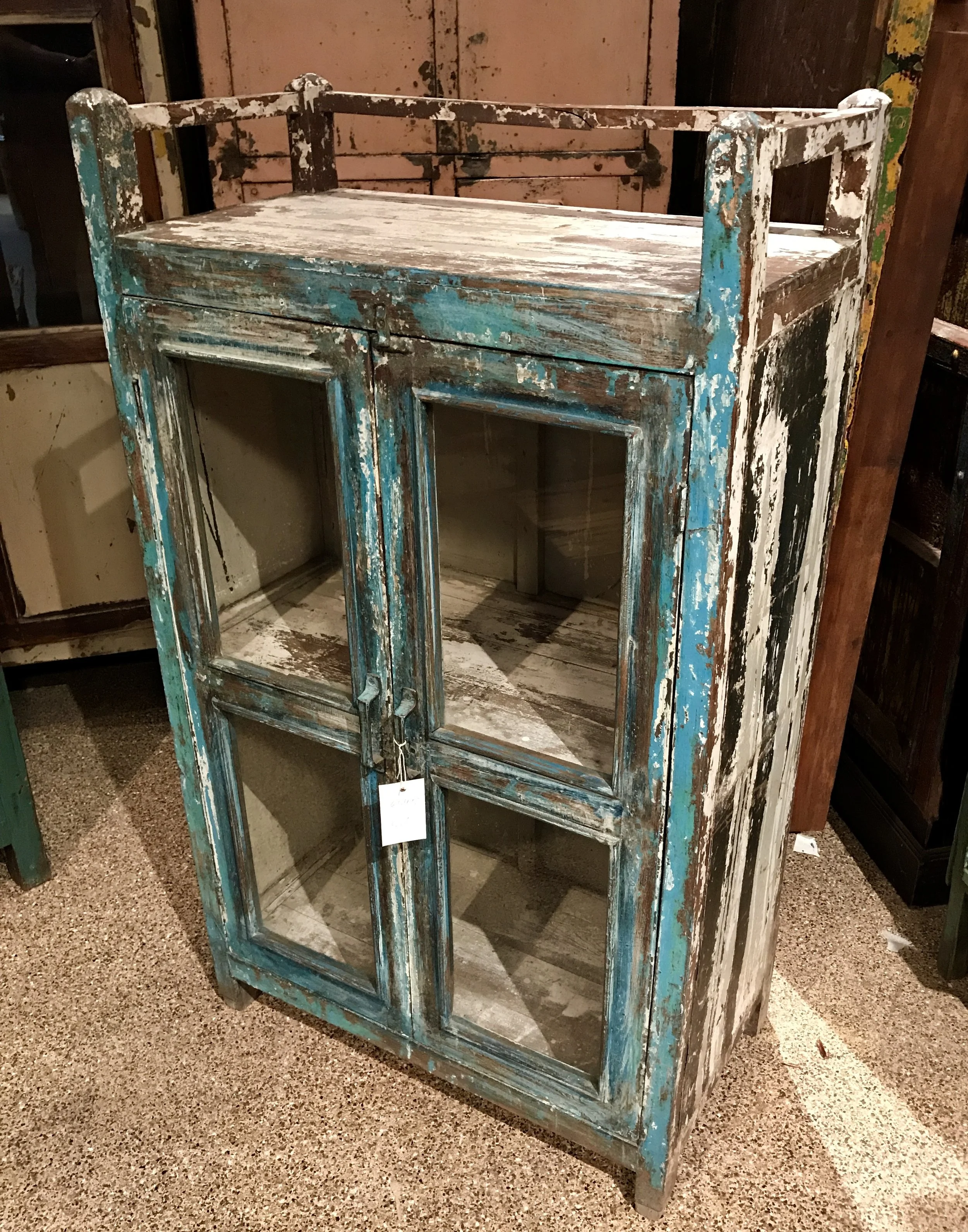 Vintage Indian Cabinet 27"W x 14"D x 47.5"H $595.00 #6545