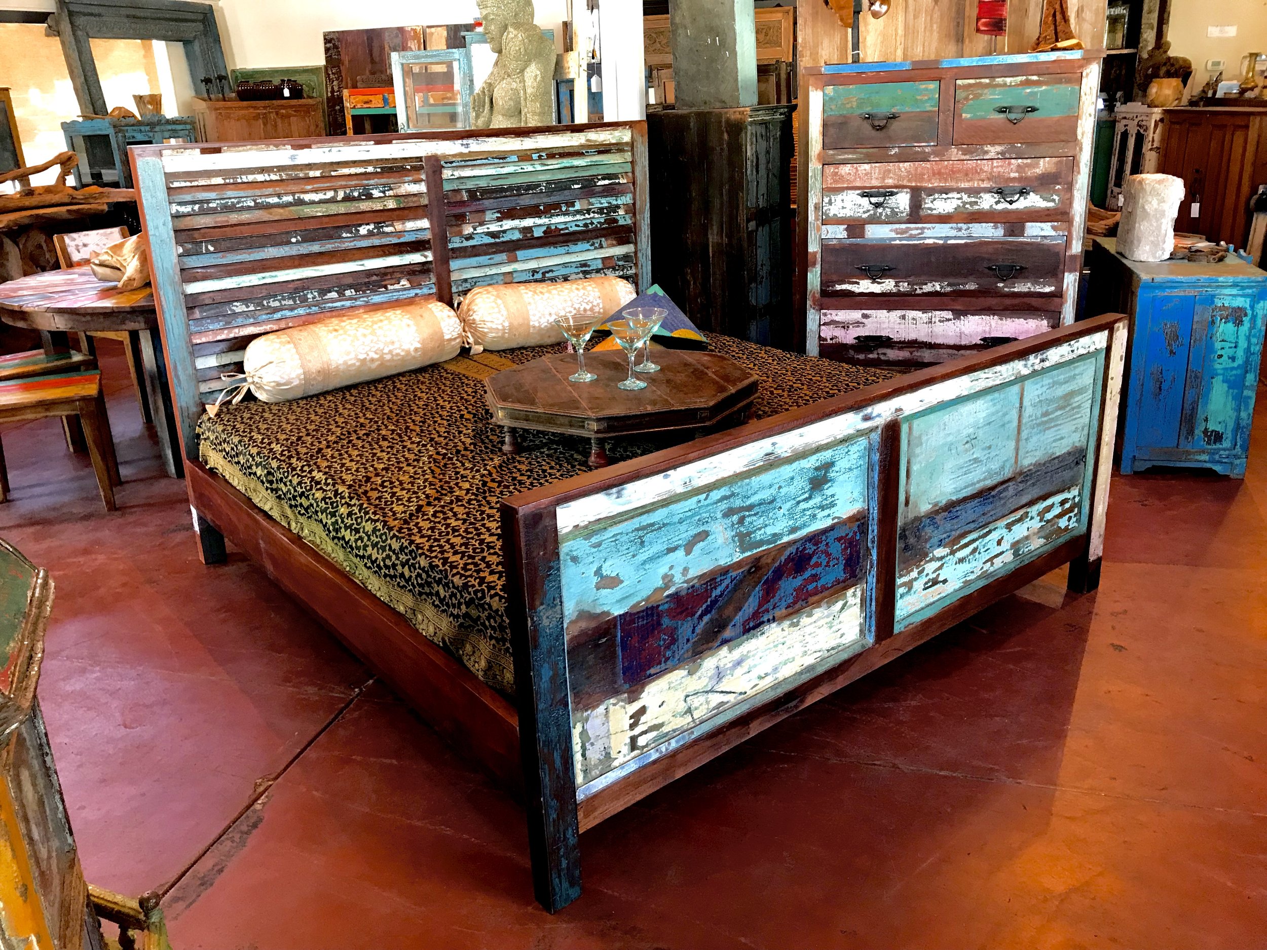 Indian Reclaimed Wood King Bed and Queen available