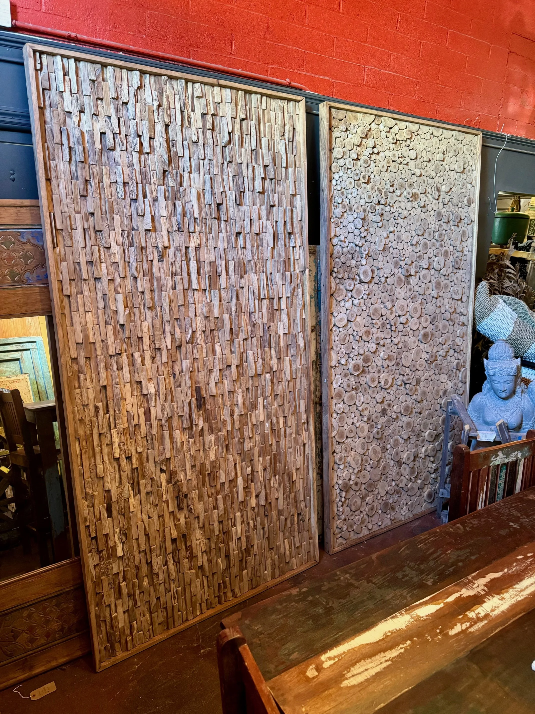 Java teakwood mosaic panels