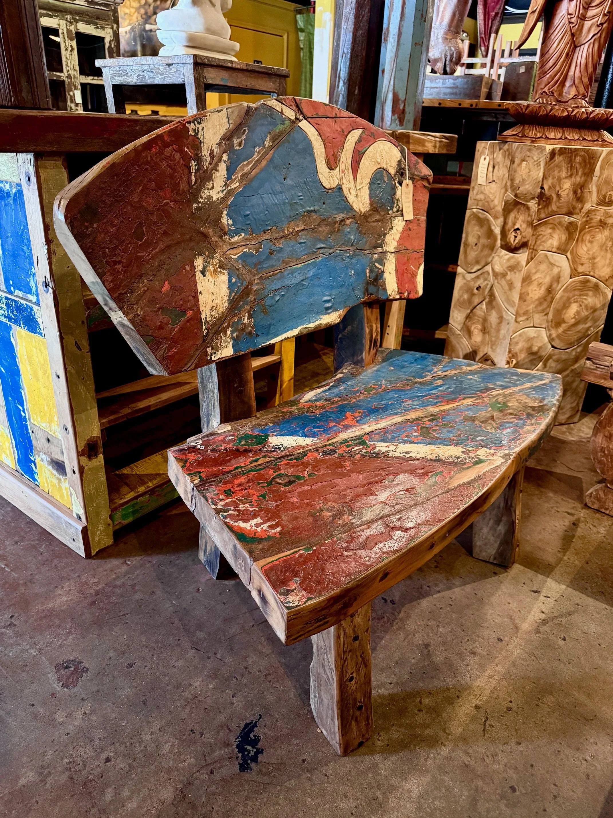 Bali Recycled Boat Wood Bench