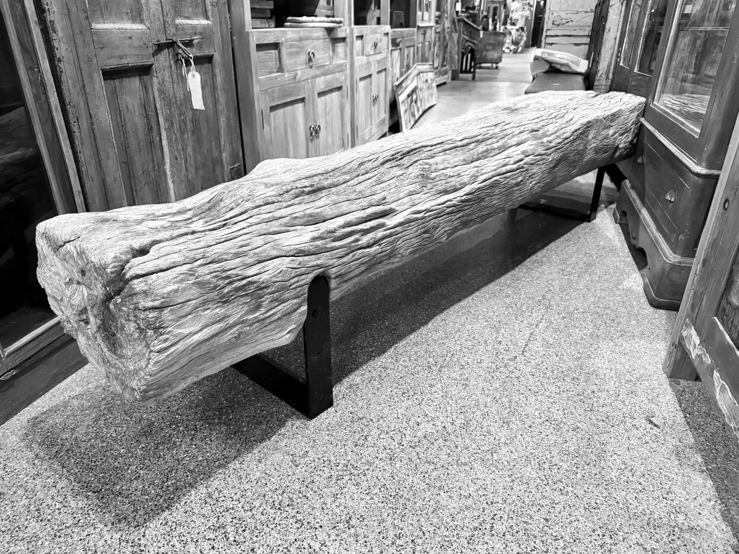 ***SOLD*** Rustic Teak and Iron Bench
