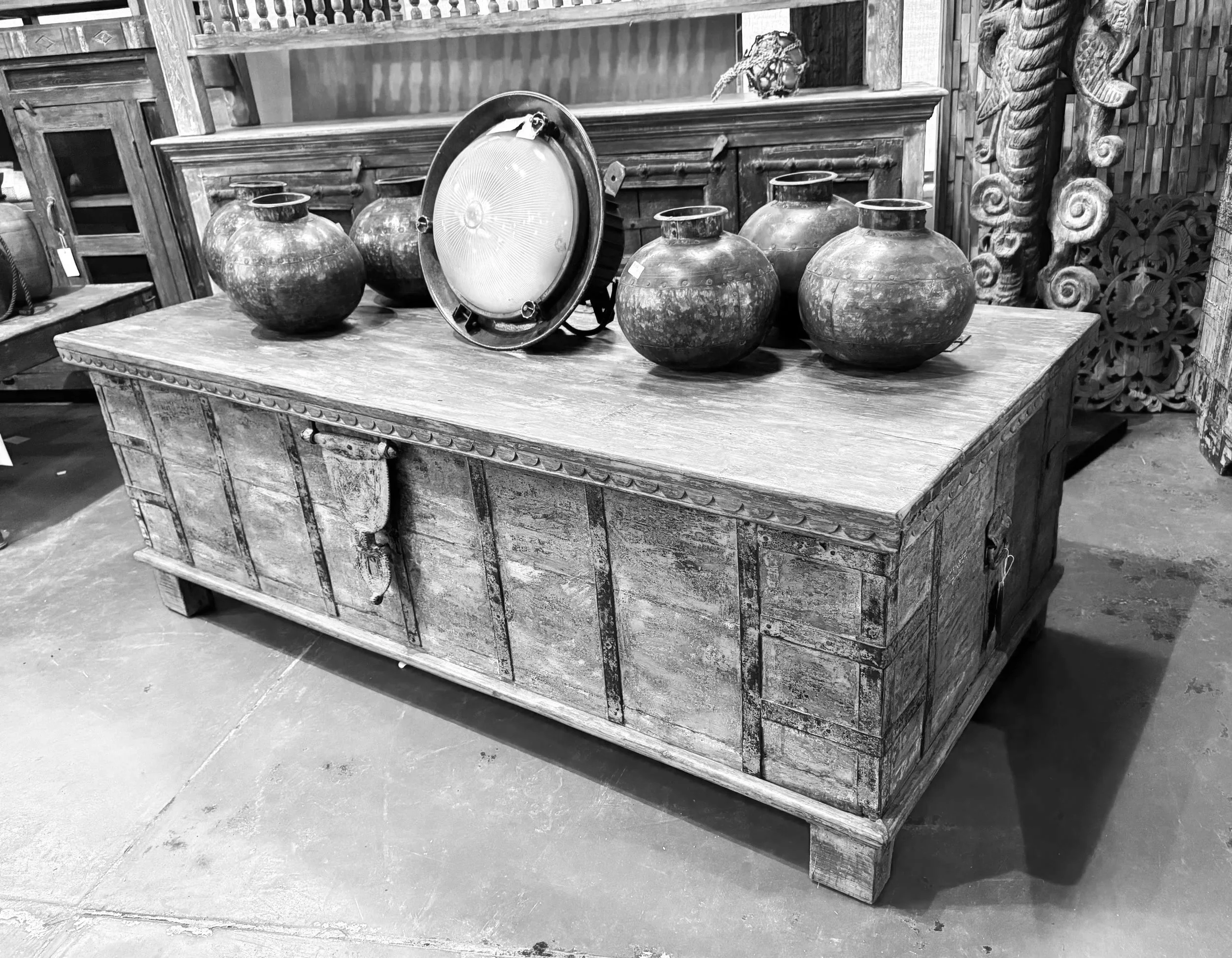 ***SOLD*** Indian antique trunk coffee table