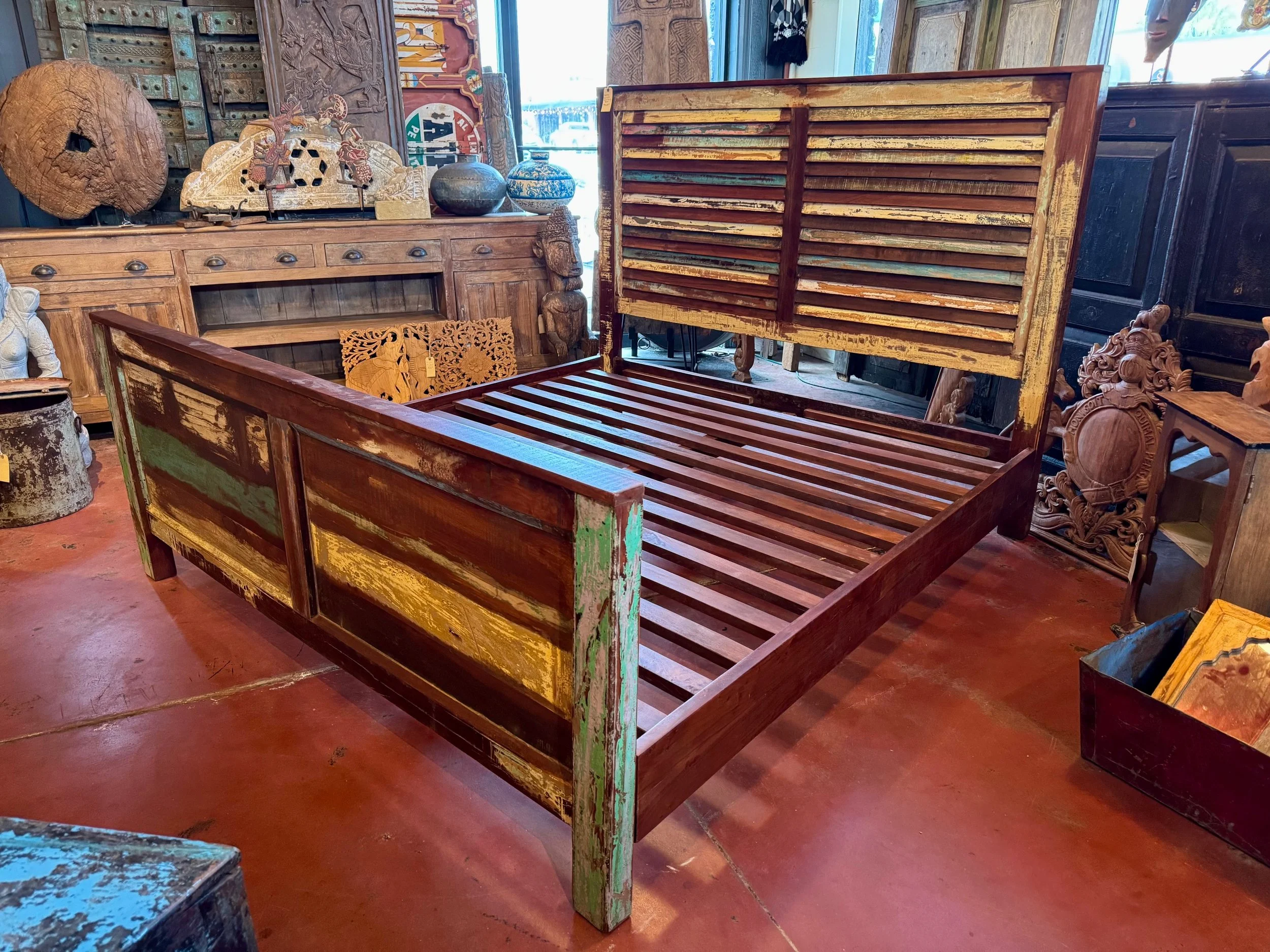 Indian Reclaimed Wood King Bed Frame