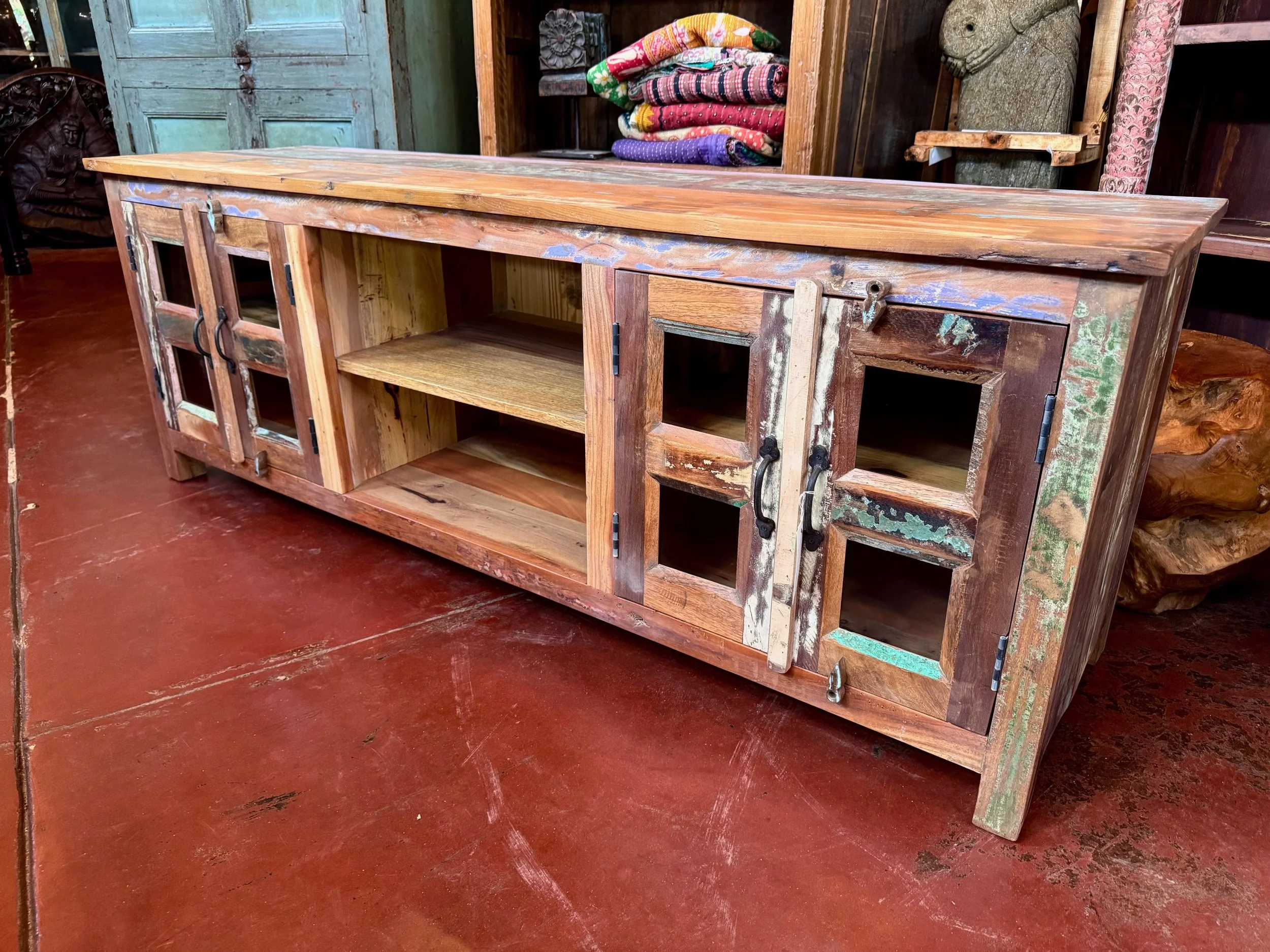 Indian Reclaimed Wood Media Stand