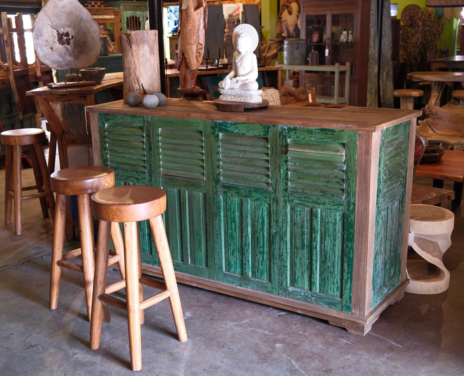 Java Recycled Teak and Shutter Bar