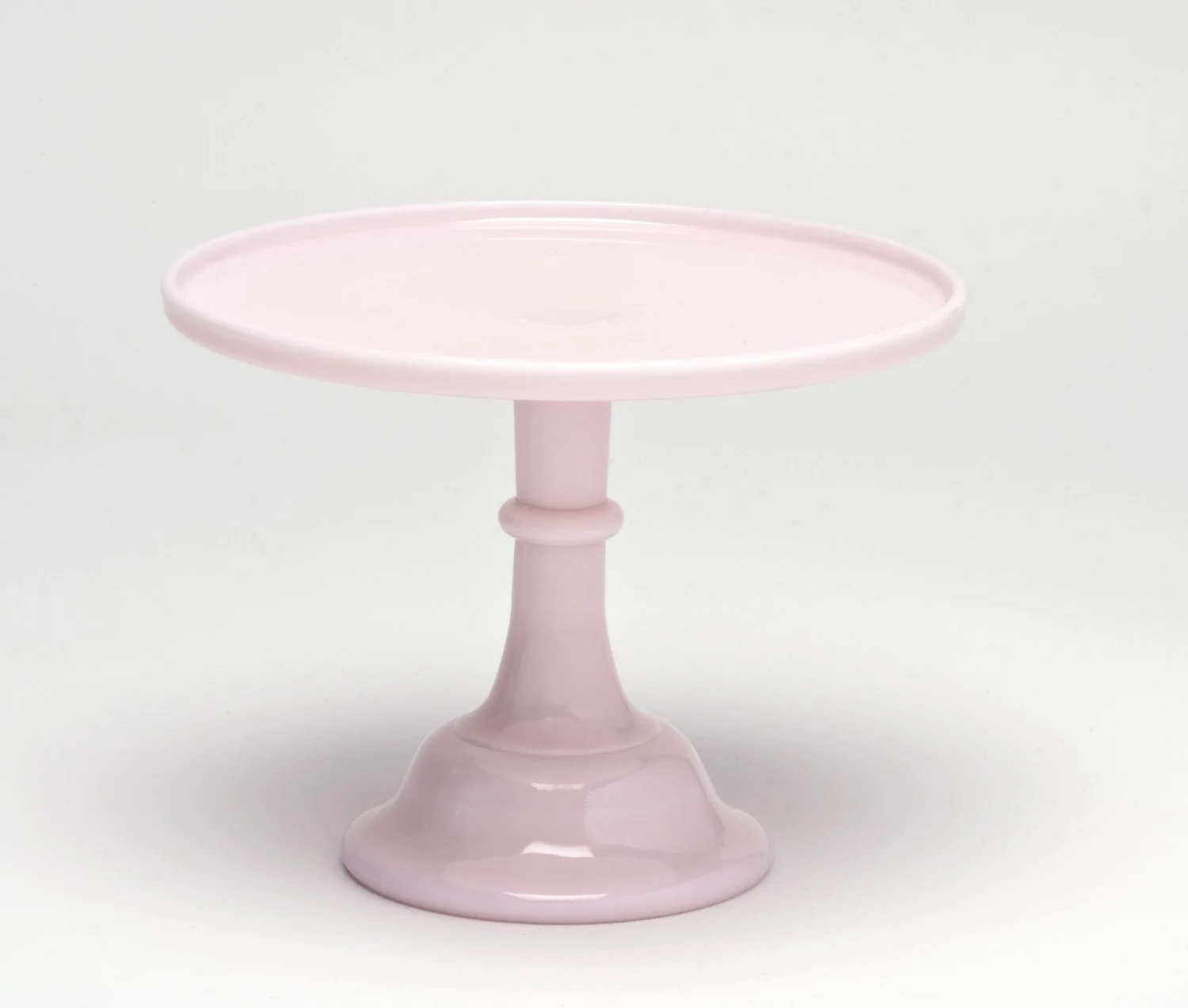 12" pale pink milk glass pedestal