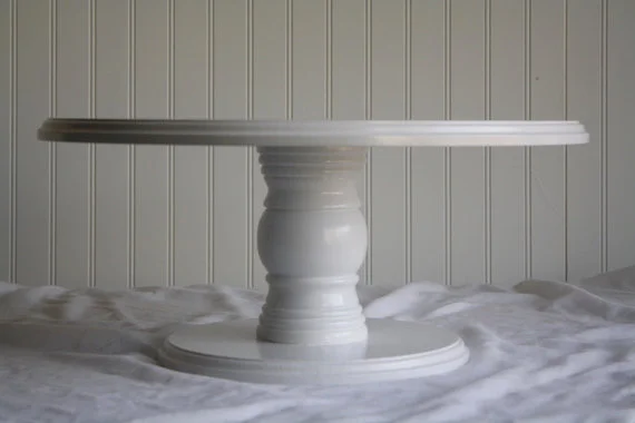 18" white pedestal - painted wood
