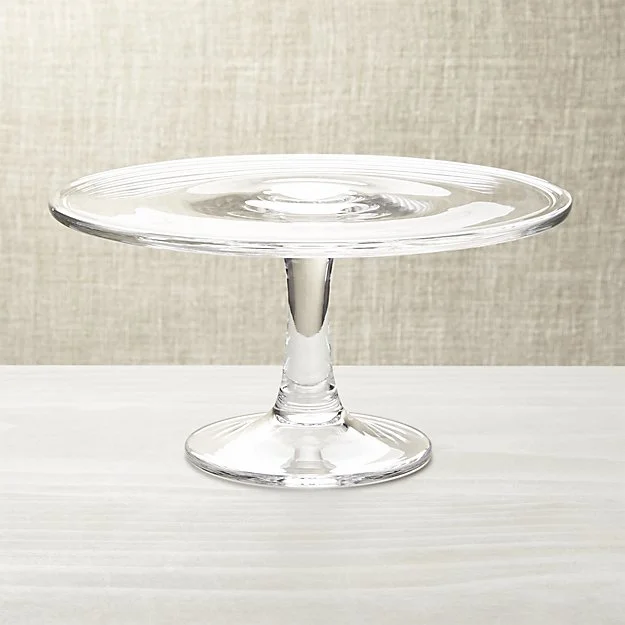 11" clear glass cake pedestal