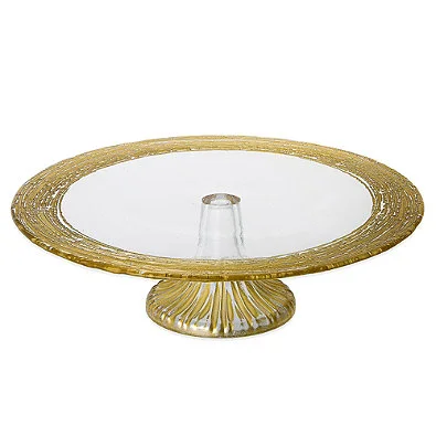 13-inch gold glass cake stand