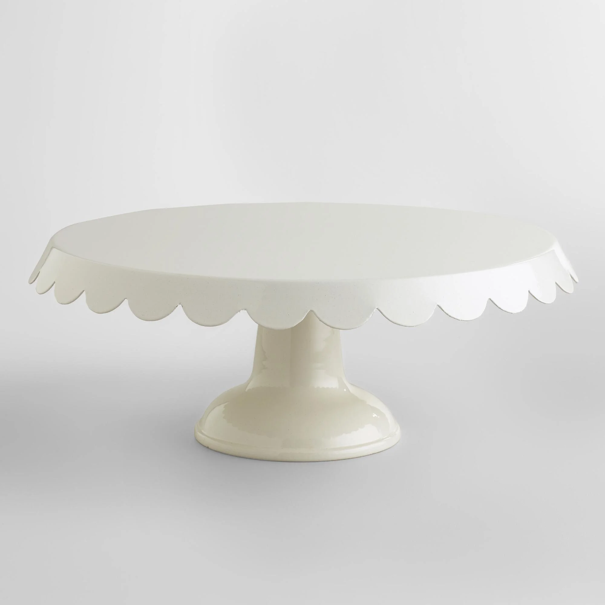 10" Amelie scalloped cake stand in ivory - 3X in stock