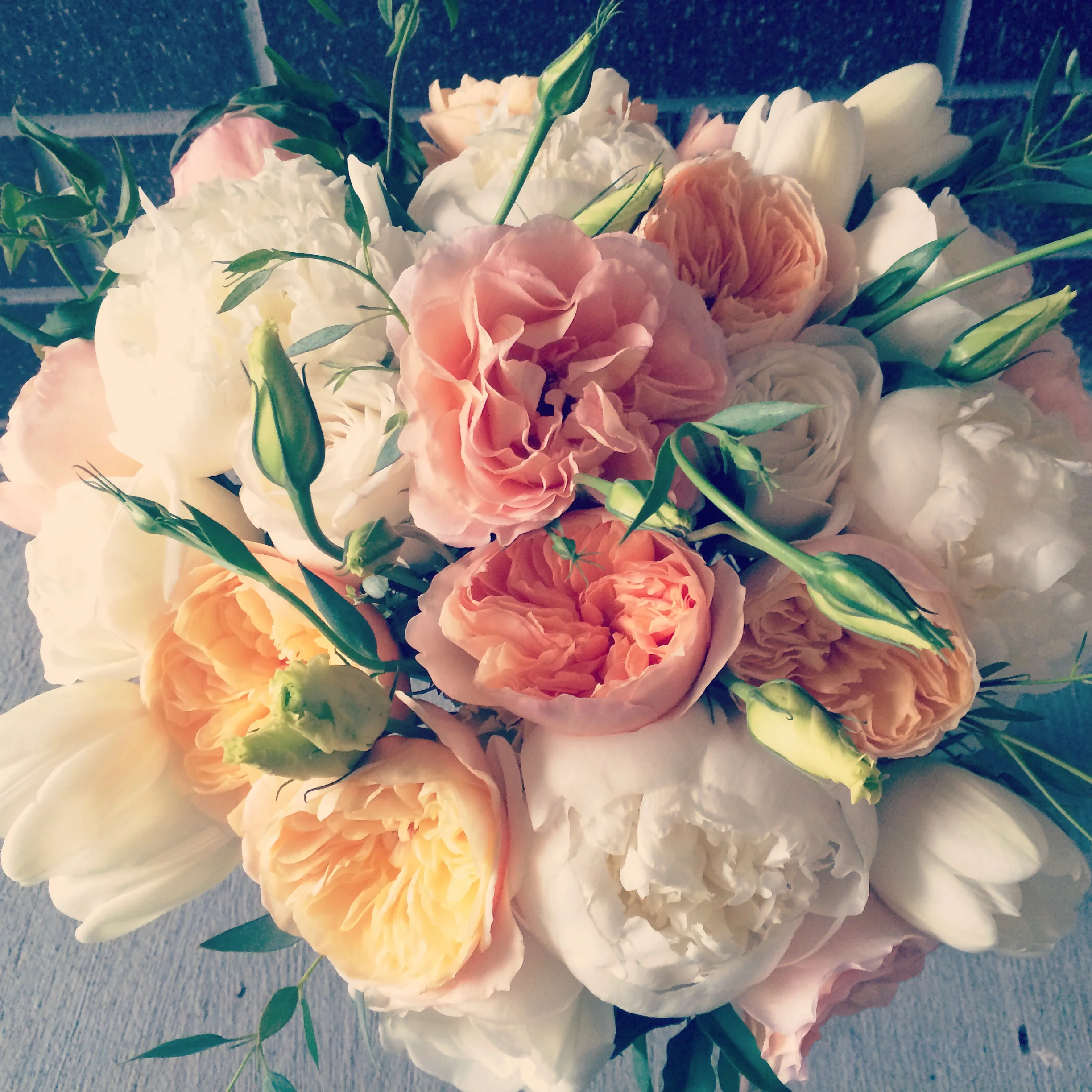 And then it FINALLY rained the day we made this fluffy bridal bouquet.