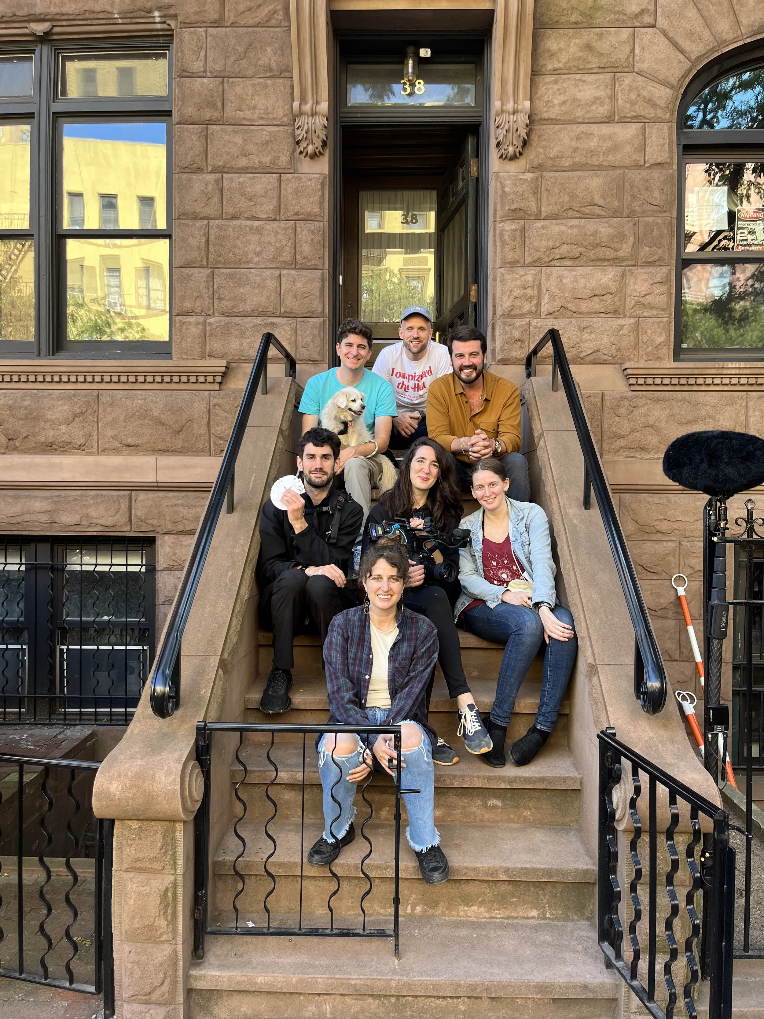 Cast and crew (top to bottom): Actor & writer Ryan Beck, script supervisor & writer Will Winner, actor Ben Rameaka, sound recordist Harry Flax, director of photography Hannah Engelson, producer Madelyn Miller, and director Lauren Greenhall.