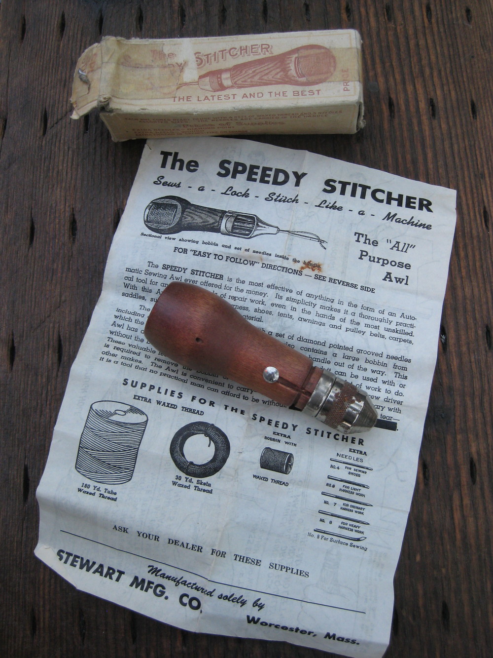 DIY Leather Sewing Awl Thread Kit Manual Sewing Machine Speedy Stitcher  Leather. Z4E6 