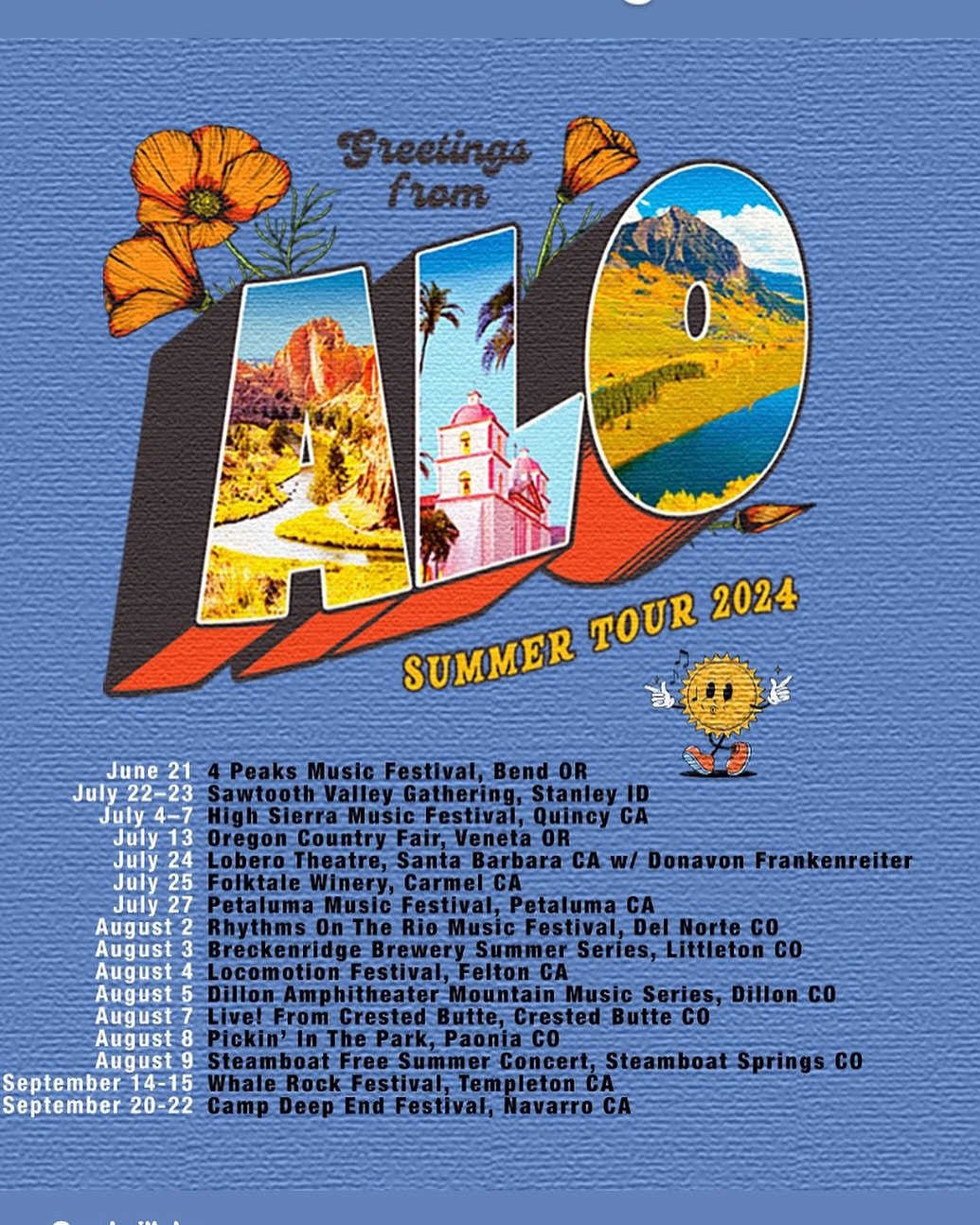 @alomusic Summer tour in full swing. Ambitious weekend! Colorado to California and back to Colorado. Tuesday should be a nice day off before hitting the road again. 
Music is fun!