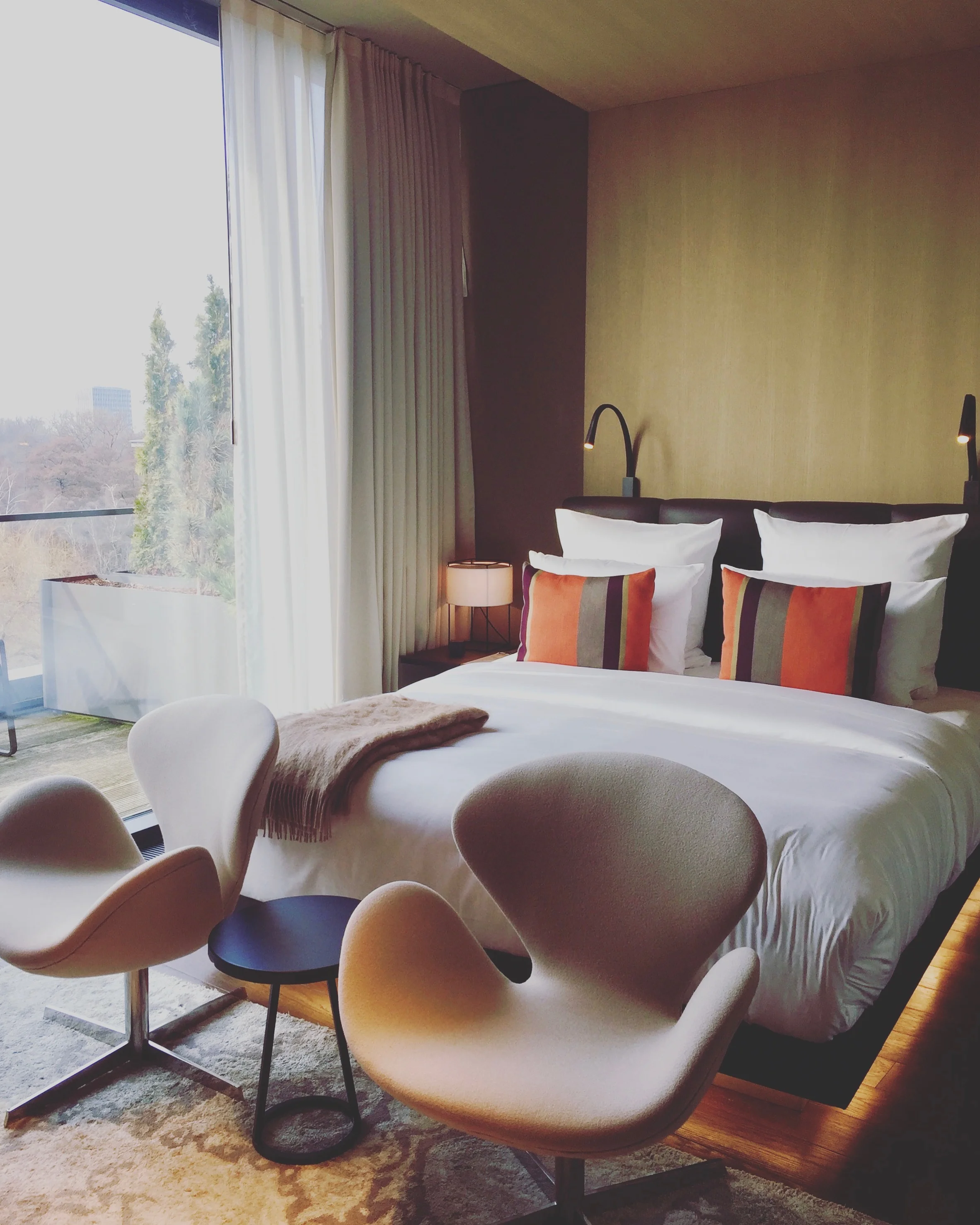 One of the rooms, overlooking the park. 