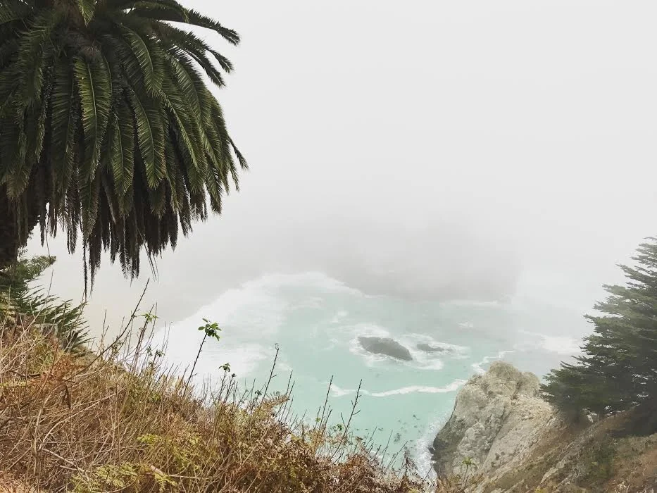 The falls are still beautiful on a foggy day. 