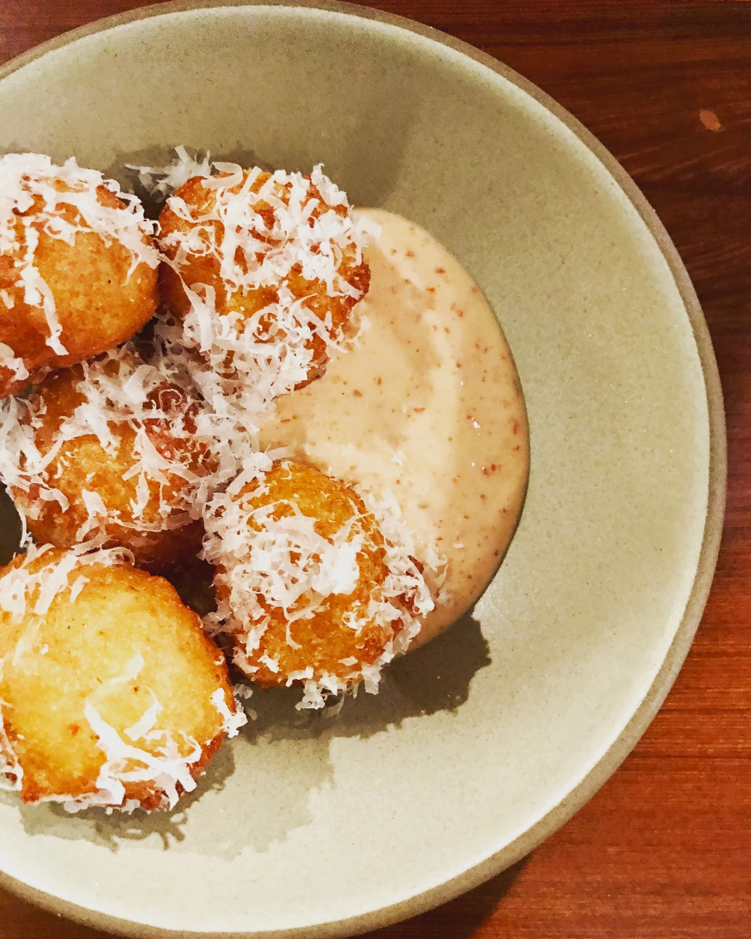Savory beignet bites. 