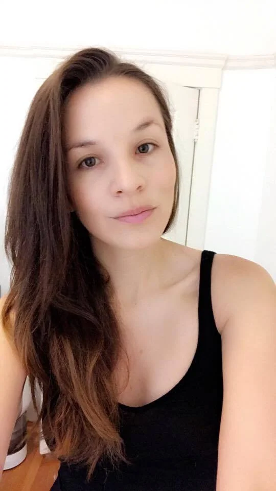 No makeup and thin brows. 