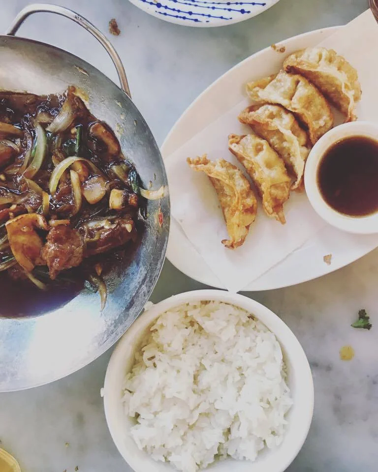 Mongolian beef with rice. 
