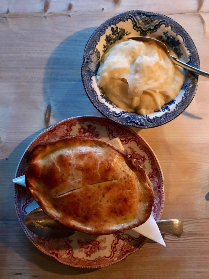 I ate a chicken artichoke pie at Maggie Joness . This puts our chicken pot pie to absolute shame. 