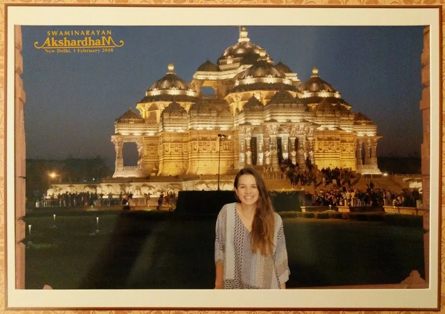 In the evening I went to this incredible temple called Akshardham . I couldn't take a single photo while here. (They take your phones, cameras, iPads...everything.) So I paid a couple hundred rupees for this pic to get taken of me. I recommend clicking on the link above to see how insanely beautiful this place is. 