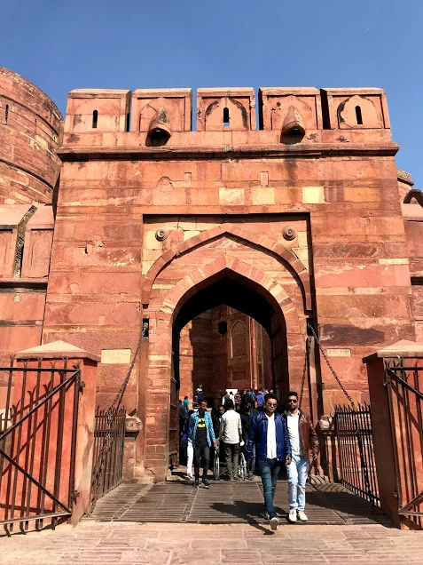 Entrance to the Red Fort. It was built by the Mughal Emperor Shah Jahan and served as the capital of the Mughals until 1857
