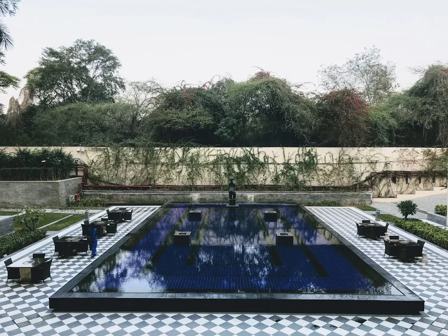 The courtyard at the Oberoi New Delhi. Those floors! 