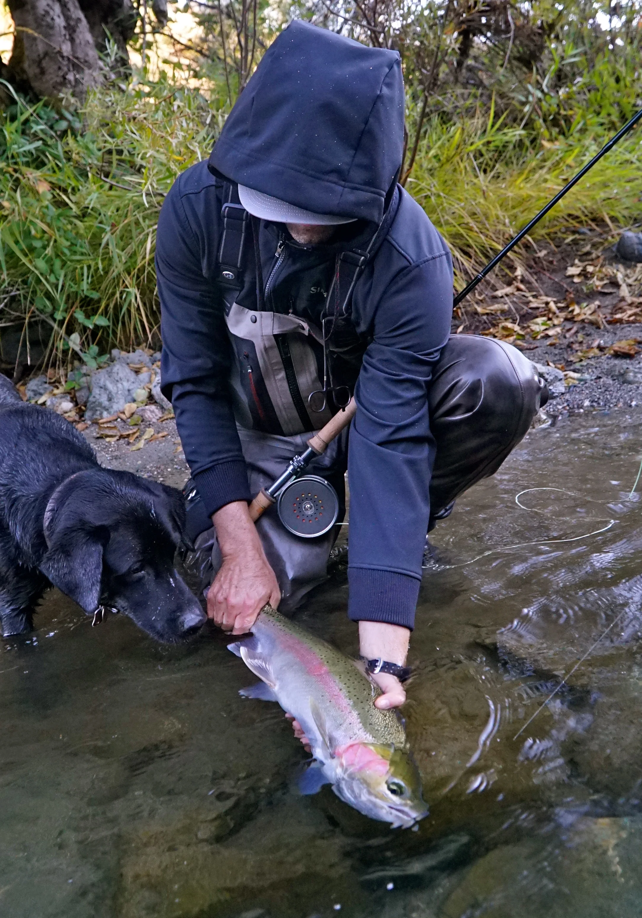 James with a blushing buck