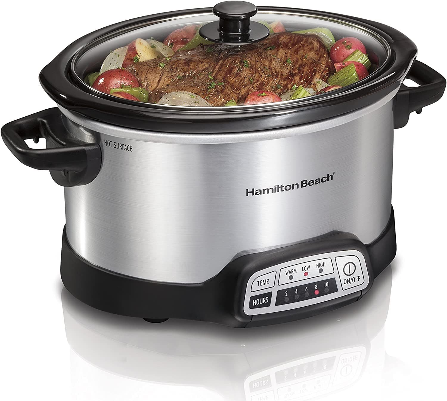 Courant 1.6 qt. Black Mini Slow Cooker with 3-Cooking Settings