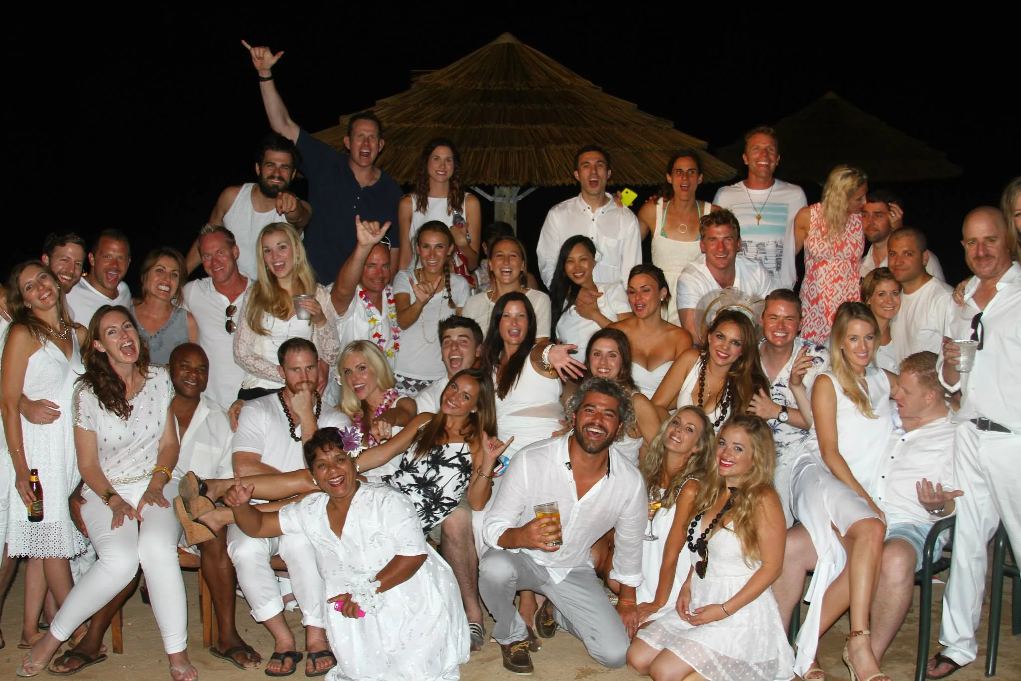 NIGHT 1: The sunset toast welcome reception white party that decided to go 4 hours longer than anticipated.