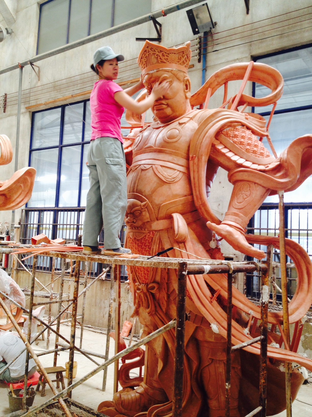 Wax version of a Chinese sculptor's work in progress which will soon be cast in a single-pour via lost-wax bronze, TQ Art Foundry China.