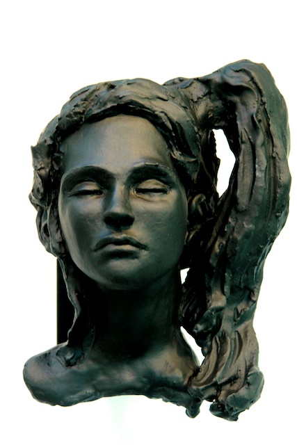 Mel, Side Pony , (Study) stoneware, 9"H